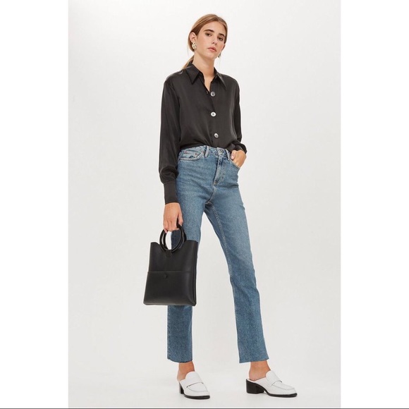 Topshop Denim - Topshop Raw Hem Straight Leg Jeans